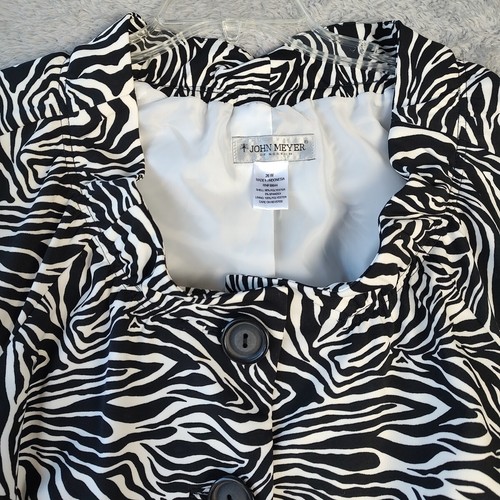 John Meyer Of Norwich Blazer Women's 26W Plus Zebra Print Jacket Lined - Picture 2 of 21