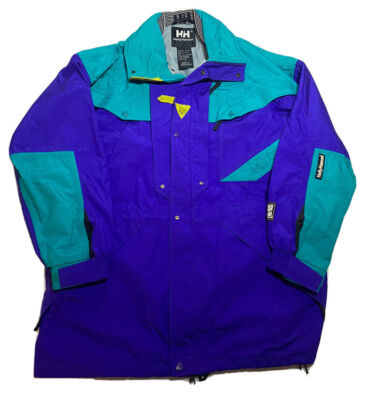 Mens Vintage Helly Hansen Equipe Waterproof Jacket Sz Large