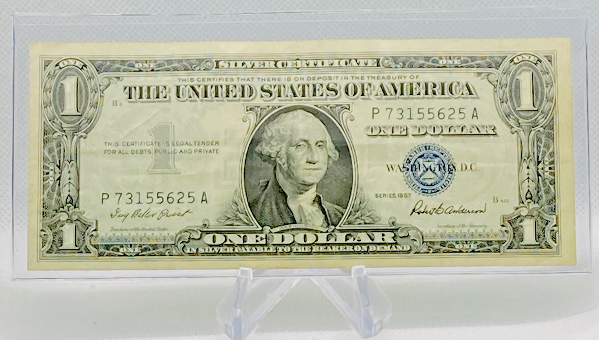 1957 One Dollar Silver Certificate - Blue Seal - Priest-Anderson