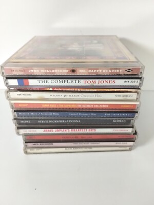 Lot Of 10 Various Artists Pop Rock Cds JANIS JOPLIN TOM JONES ELTON JOHN - READ