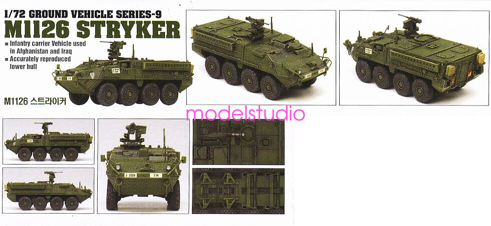 ACADEMY Modellbausatz 1/72 M1126 Stryker - Detailgetreues Militärfahrzeug