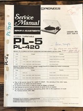 Pioneer PL-5 PL-420 Record Player / Turntable Service Manual Original