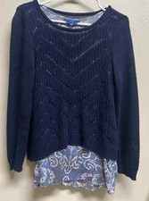 Ladies APT 9 Size Small Lined Pullover Sweater Navy Blue Lightweight