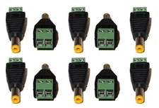 10 Pcs DC Male Jack Screw Type Power Connector 5.5x2.1mm  for CCTV System