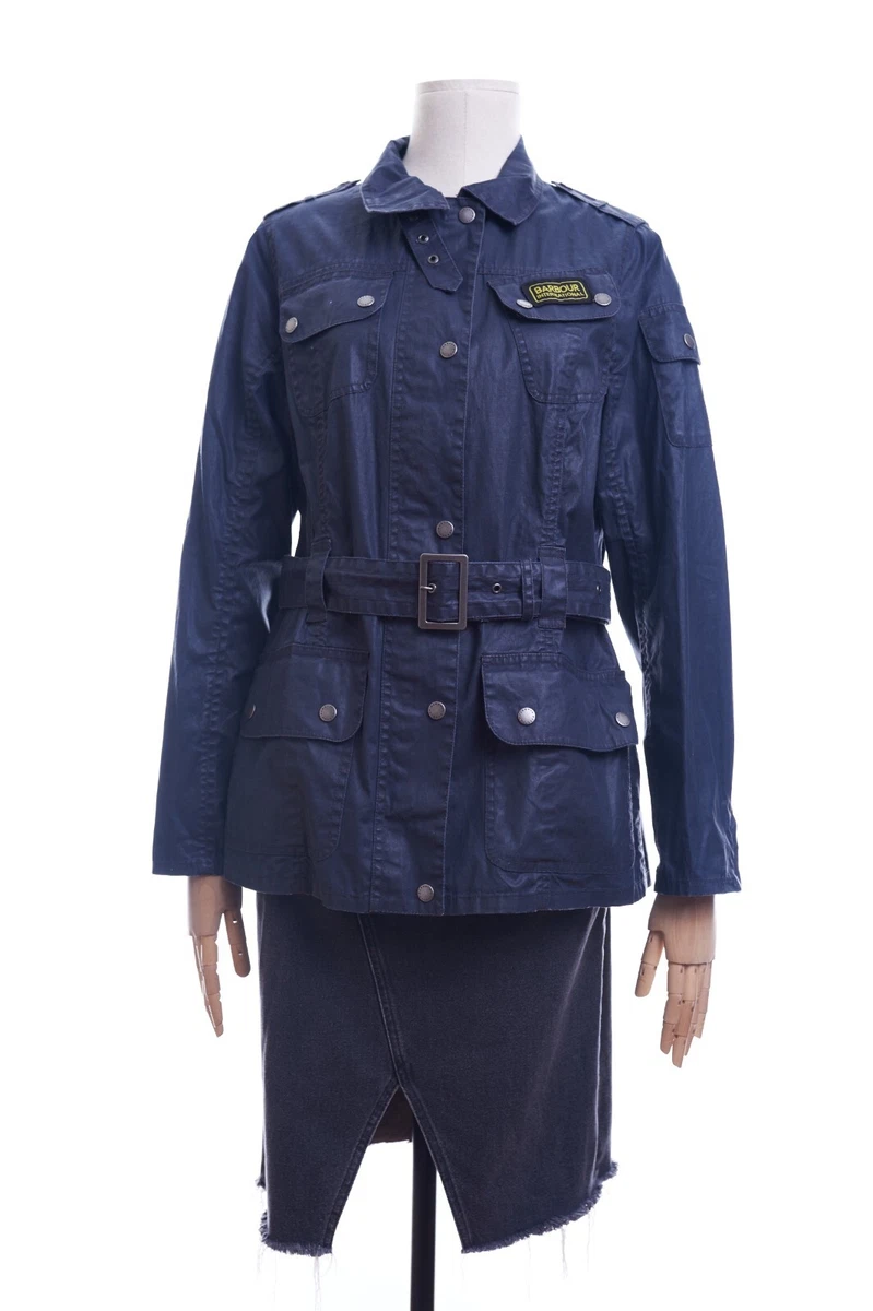 Womens BARBOUR INTERNATIONAL Motorcycle Jacket Coat Kenwyn Tartan