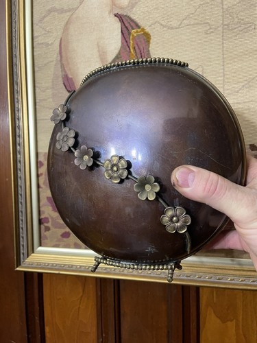 Viktorianische ästhetische Periode japanisch inspirierte Mondvase mit Messing Blumen Ständer - Bild 11 von 11