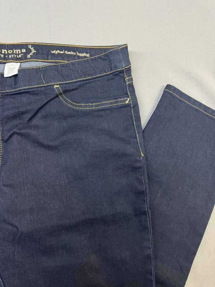 Legging de mezclilla Sonoma Original para mujer, azul marino oscuro Foto 2 de 4