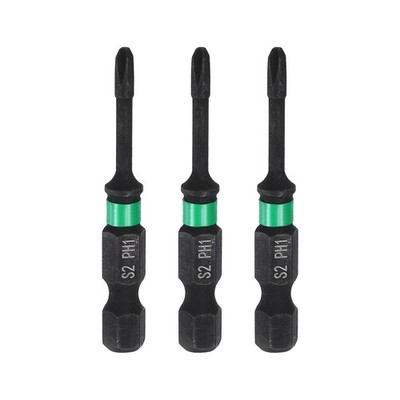 3pcs PH1 Impact Phillips Screwdriver Bits 1/4'' Hex Shank 2'' Long 0.1'' Rod