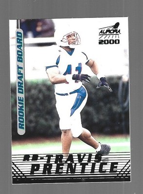 D 2000 Pacific Aurora Football Travis Prentice ROOKIE Draft Board #8 EXC