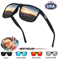 Men's Square Polarized Sunglasses Men TR90 Frame Driving Sports Sun Glasses USA