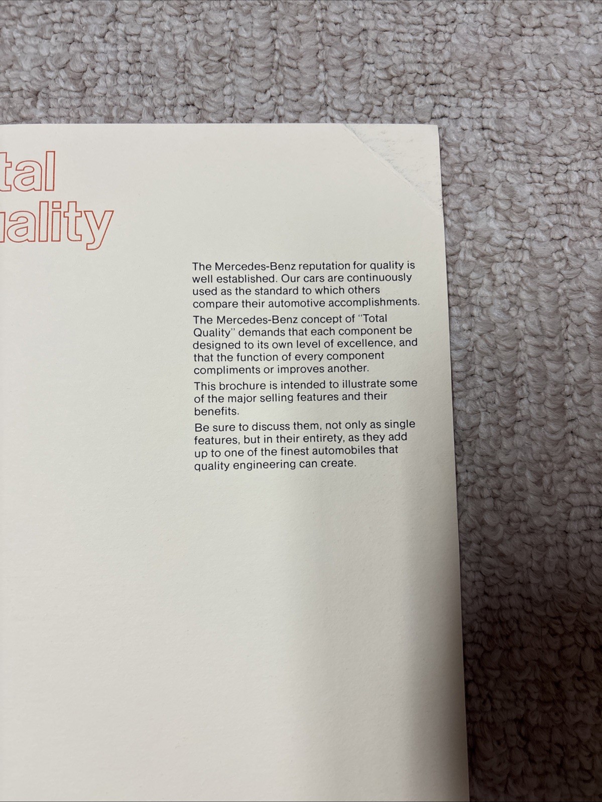 Vintage Mercedes-Benz,  280  And 280 Coupe Dimension’73 brochure