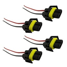 4 PCS H11 H9 H8 880 Socket Wire Harness H8/H9/H11 Female Connector Wires Black