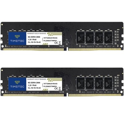 Timetec 16GB KIT(2x8GB) DDR4 2666MHz PC4-21300 Unbuffered Non-ECC 1.2V CL19 1Rx8