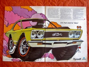 1968  PLYMOUTH  440 GTX - ORIGINAL PRINT CAR AD - VERY GOOD  CONDITION