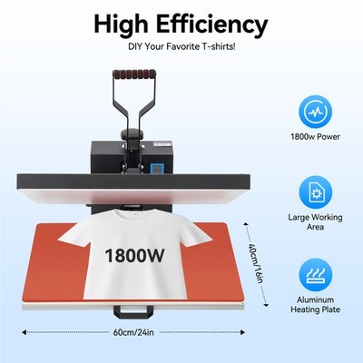 Heat Press Machine 16 x 24 in Sublimation Printer Transfer for DIY T-shirt