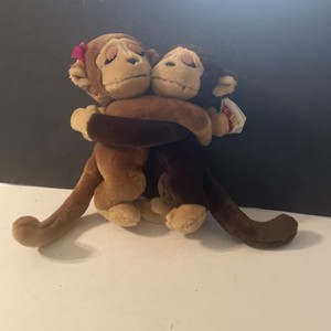 Vintage 1975 Dakin Hugging Monkeys Plush Stuffed Animals Love Dolls