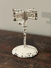 Vtg Arcade Cast Iron Rotating Stop  Go Street Sign Original Cast Iron Toy