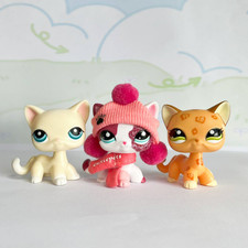 3pcs Mini LPS Shop Animal Pet Toys Shorthair Cat 410 2291 1120 Collect Kid Gift
