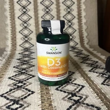 Swanson Vitamin D-3 with Coconut Oil - Highest Potency 5,000 Iu 60 Softgels
