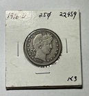 1916-D U.S. Barber Quarter Dollar Silver Coin 25C Piece (90% Colonial / Junk AU)