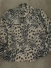 All Hours Womens Long Sleeve Button Up Blouse - Size 44