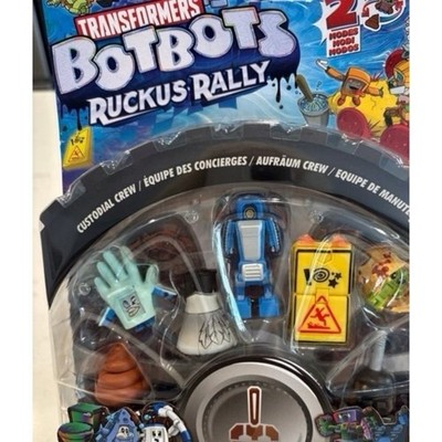 NEW !! Transformers BotBots Ruckus Rally Custodial Crew