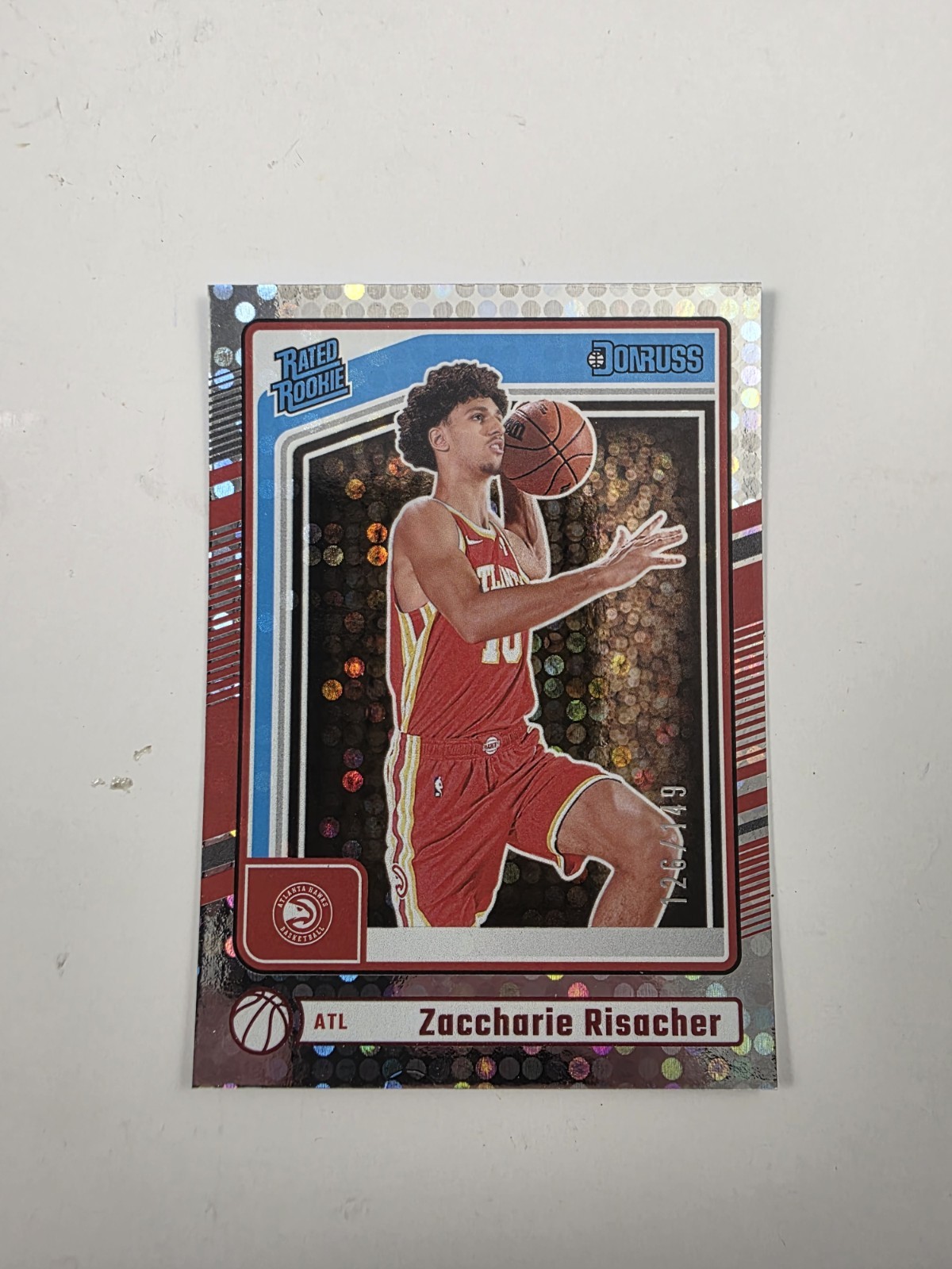 2024-25 Panini Donruss Zaccharie Risacher Rated Rookie Red Disco RC /149 #219 R2