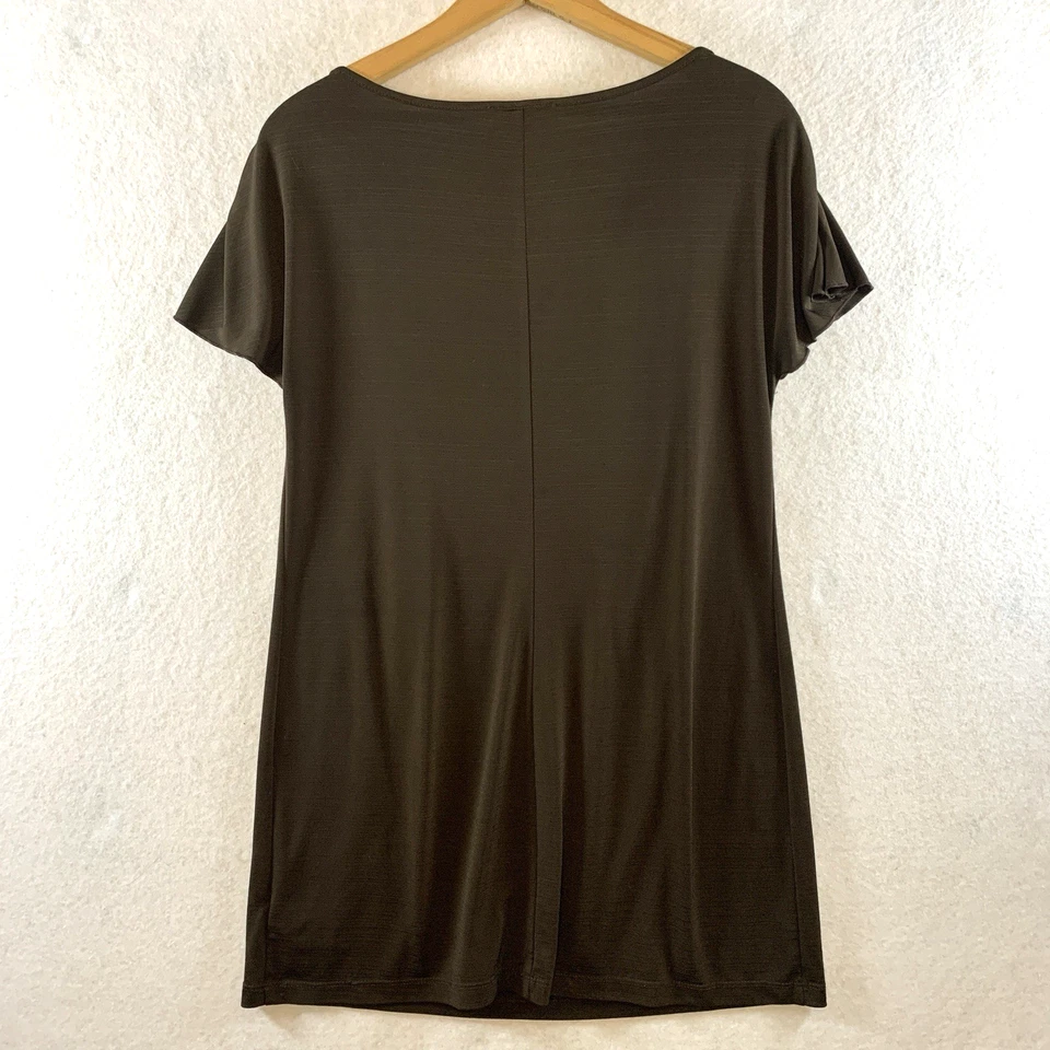 AB Studio Womes Y2K Cowl Neck Tunic Top Sz M Chocolate Brown Fairy Grunge Slinky - Image 3 of 4