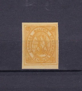 BOLIVIA 1867 TYPE 50c YELLOW CAT VALUE £28 LMM