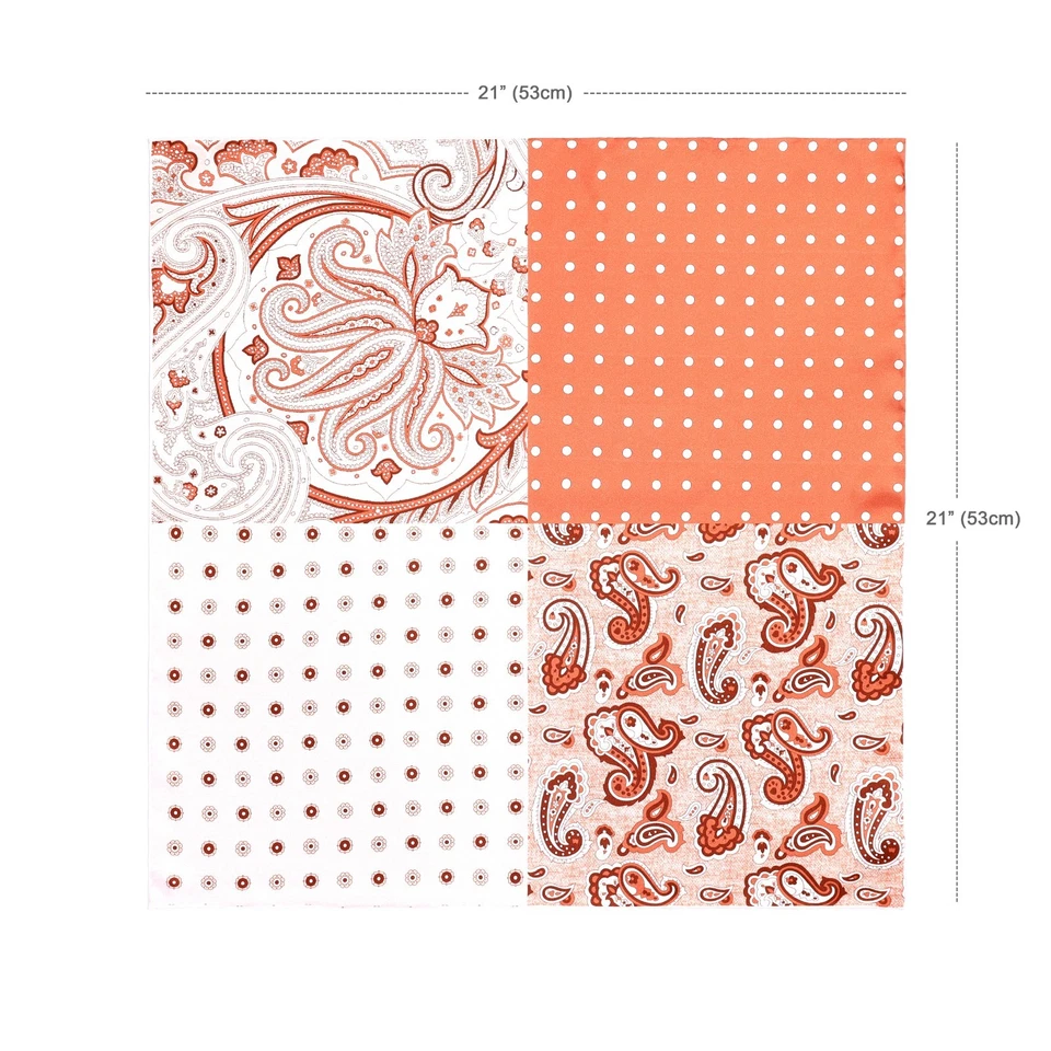 Hombre 100% Seda Cuatro Patrones Colores Sarga Pañuelo Cuadrado Bolsillo 53cm 21" Foto 2 de 4