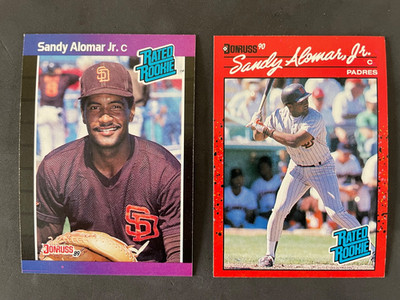 1989/90 SANDY ALOMAR JR (RC) (2-Card LOT) Donruss Rated Rookies #28 &30