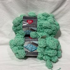Red Heart Pomp-a-Doodle Yarn Mint Jumbo 7 Polyester Pom Pom Yarn 2 Skeins