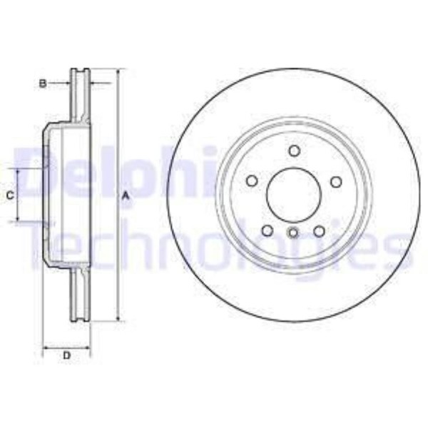 Delphi 2X Bremsscheibe Hinten Ø345 Mm BelüFtet FüR BMW 5Er Touring E61 530D-image
