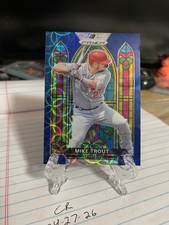2021 Panini Prizm - Stained Glass Mike Trout #SG-1 Blue Prizm Numbered 28/35