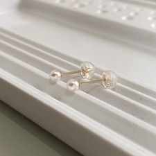 Orecchini a perno Akoya Baby Pearl 3,5-4 mm K10YG oro giallo 10 carati made...