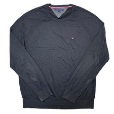 Tommy Hilfiger Black Knit Jumper V Neck Mens 2XL