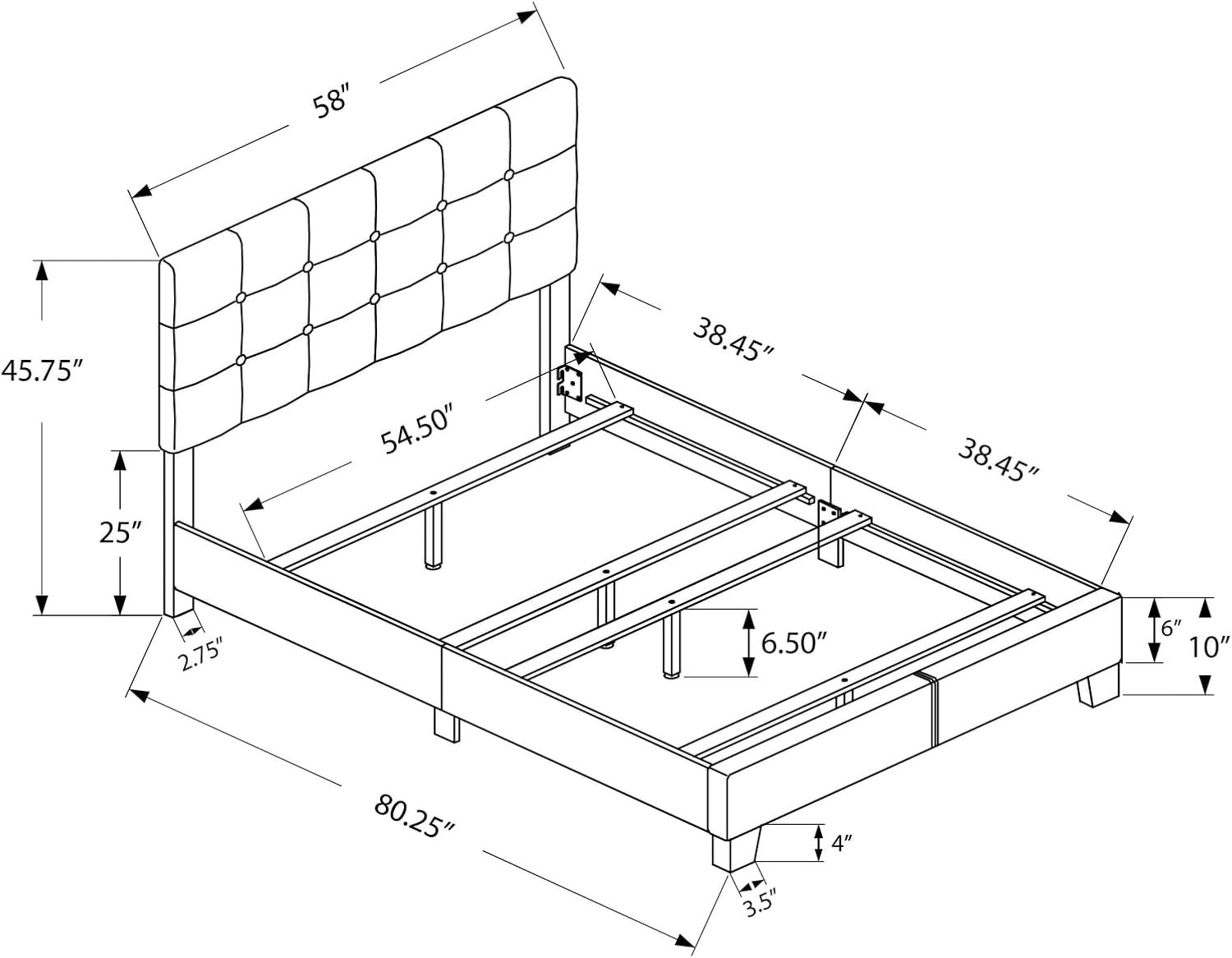 Transitional Upholstered Full Bed Frame by  I 5805F