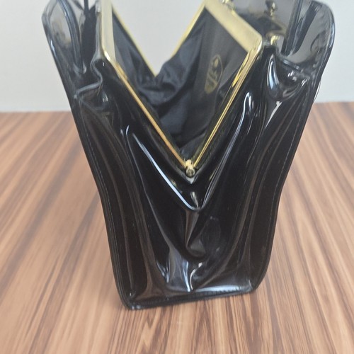 VTG Retro 60's THEODOR CALIFORNIA Black Patent Leather Clutch Handbag Purse - Picture 9 of 24