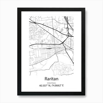 Raritan, USA minimalistische Ma gerahmtes Wandbild Poster Leinwanddruck Bild
