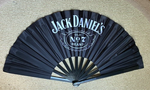 Jack Daniels handheld collapsible FAN with poach, new in wrapper