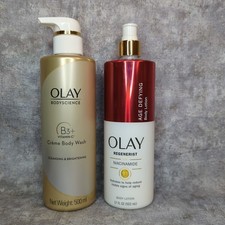 OLAY BodyScience Cleansing B3 Wash  Olay Regenerist Age Defying Body Lotion