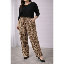 A New Day Leopard Print Wide Leg Lounge Pants Size L