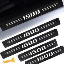 Door Sill Protectors for RAM 1500, Carbon Fiber Leather Door Sill Sticker for...