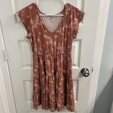 SO Women Brown Casual Dress Small Boho Spring 