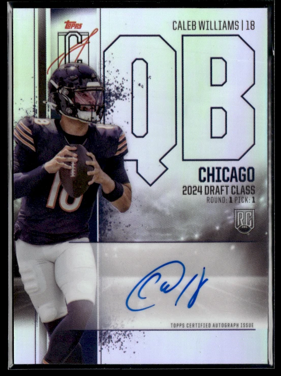 Caleb Williams Topps Signature Class Rookie Class Chrome Autograph Variation #RCVCW Blue Refractor
