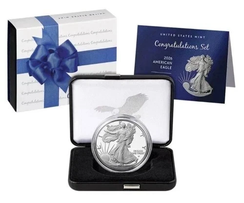2026 P Congratulations Set American Eagle 1oz Silver Proof Coin IN HAND