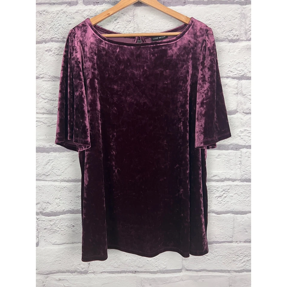 Blusa Lane Bryant para mujer 22/24 Whimsigoth Grunge terciopelo manga acampanada ojo de cerradura Foto 3 de 4