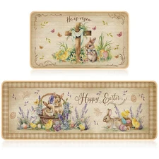 DRYDIET EASTER KITCHEN RUGS AND MATS SET - 17 x 30, 17 x 47 Inch
