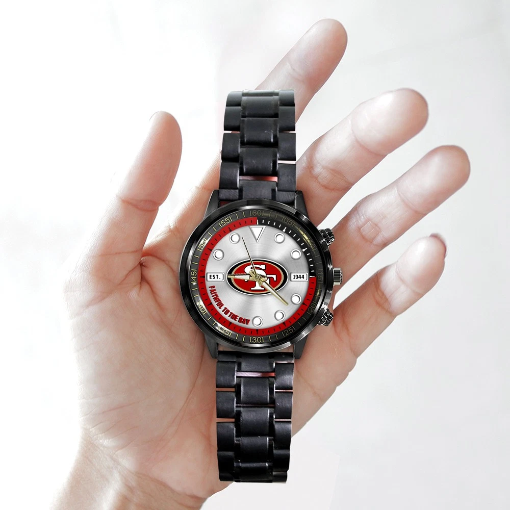 49ers Black Stainless Steel Watch