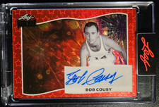 2025 Leaf Metal Bob Cousy Auto Red Gold Vinyl 1/1 True One Of One Boston Celtics